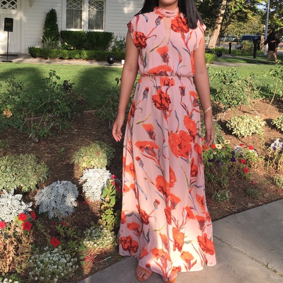 yas floral maxi dress